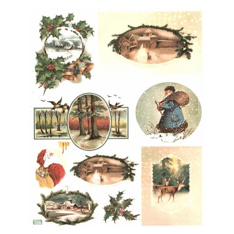 1 papier de riz Noêl -R579