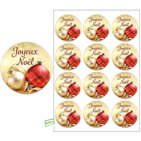 24 Etiquettes adhésives - Joyeux Noêl