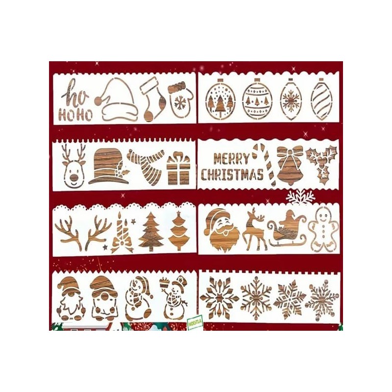 8 Pochoirs - NOEL -N2 Loisirs créatifs
