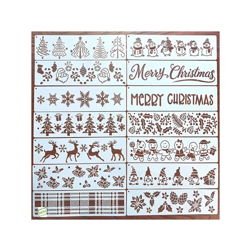 14 Pochoirs NOEL - N1 Loisirs créatifs