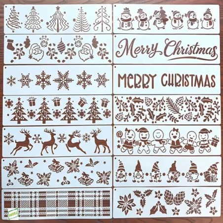 14 Pochoirs NOEL - N1 Loisirs créatifs