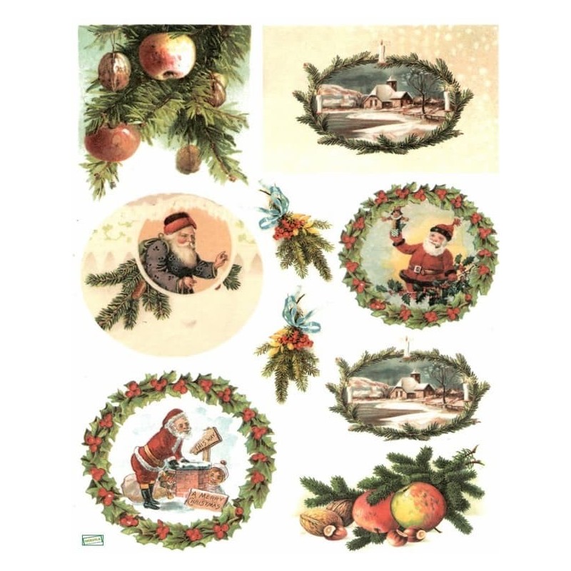 1 papier de riz Noêl -R586