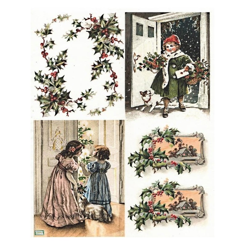 1 papier de riz Noêl -R768