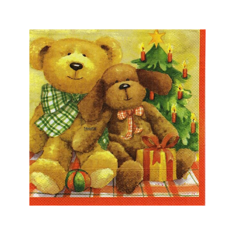1serviette Ourson de Noêl-1