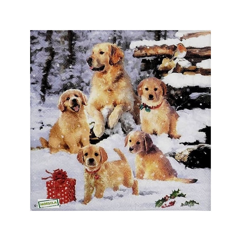 1serviette papier Chiens-77