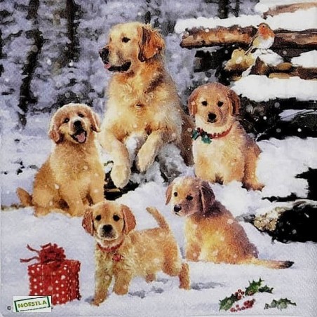 1serviette papier Chiens-77