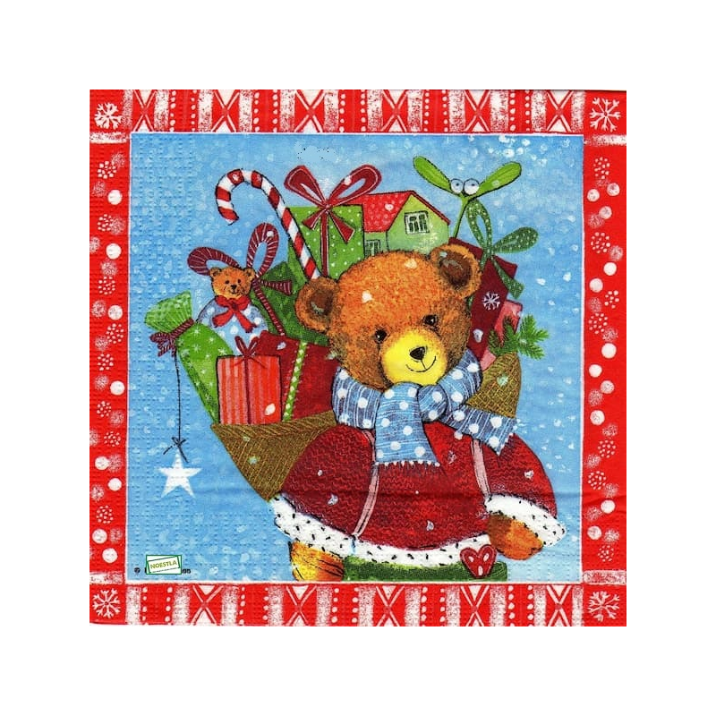 1serviette Ourson de Noêl-2