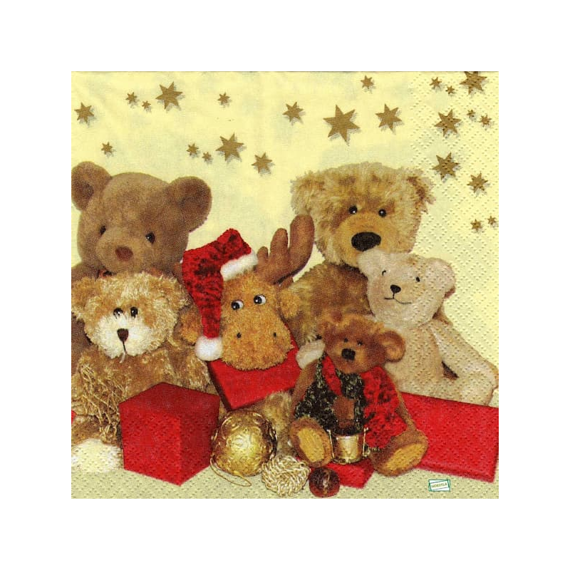 1serviette Ourson de Noêl-3