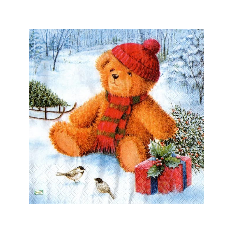 1serviette Ourson de Noêl-4