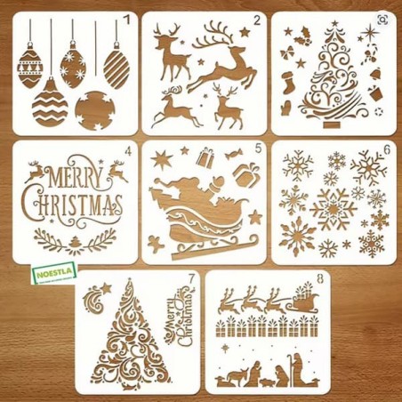 8 Pochoirs NOEL - N4 Loisirs créatifs