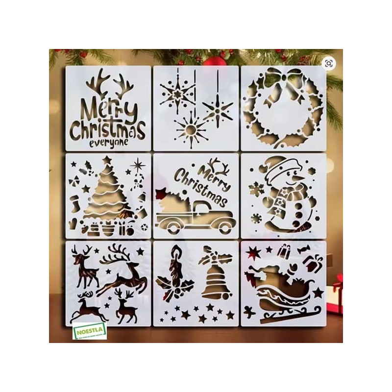 9 Pochoirs NOEL - N5 Loisirs créatifs