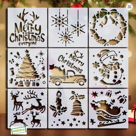 9 Pochoirs NOEL - N5 Loisirs créatifs