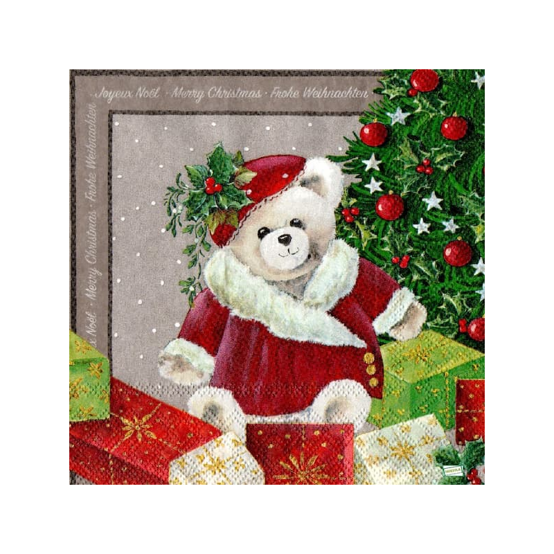 1serviette Ourson de Noêl-5