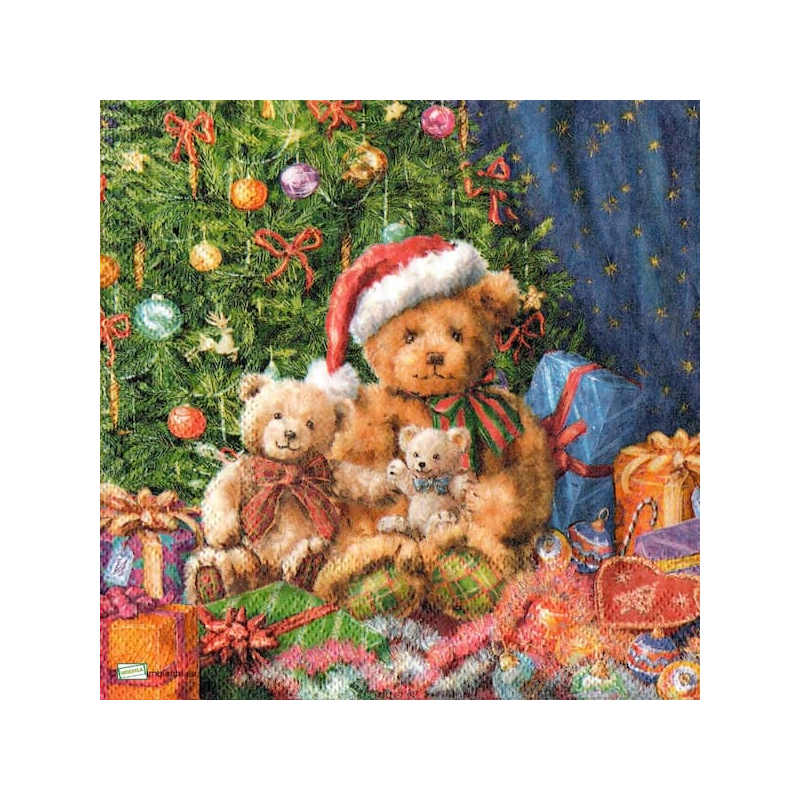 1serviette Ourson de Noêl-6