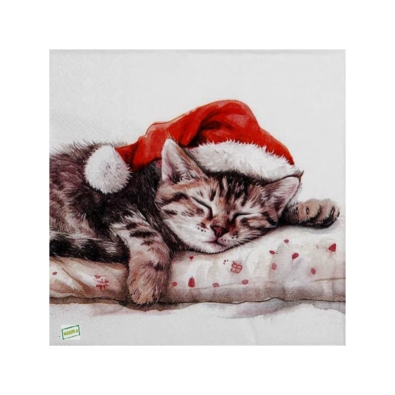 1serviette papier Chat-90