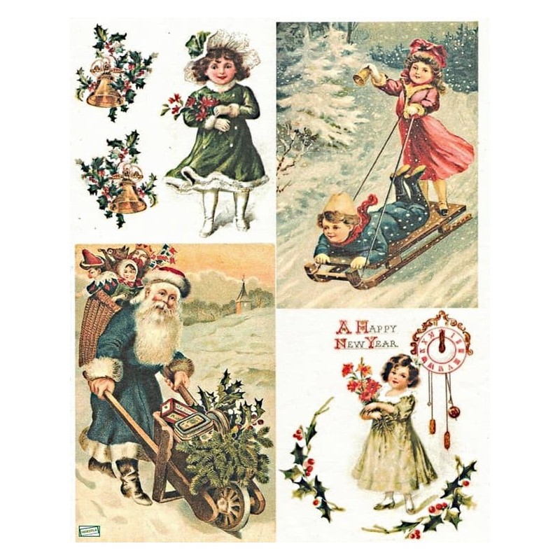 1 papier de riz Noêl -R779