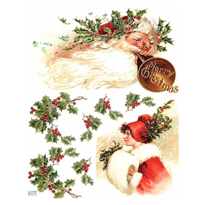 1 papier de riz Noêl -R782