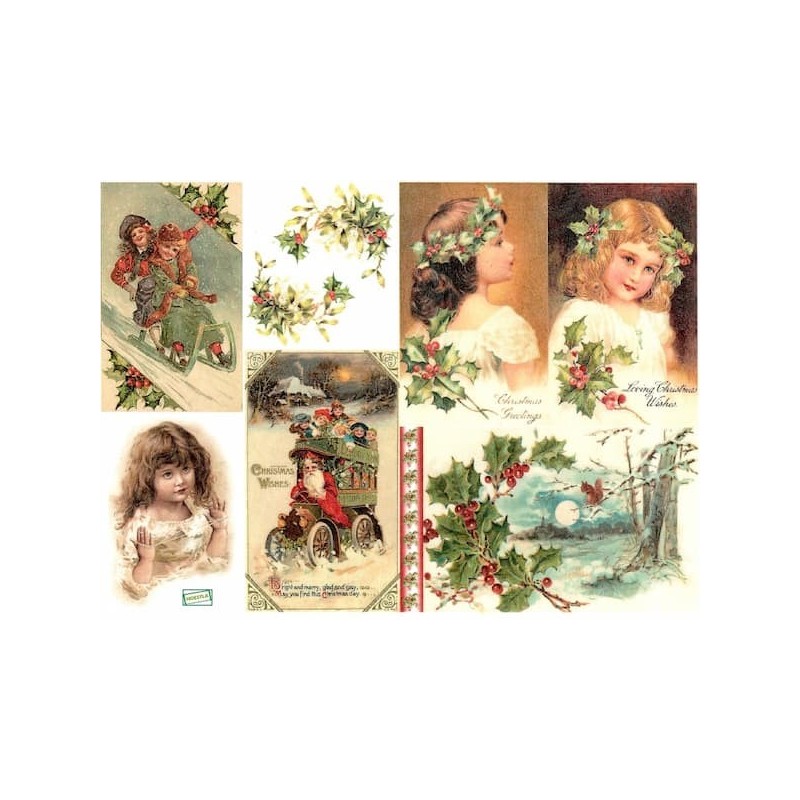 1 papier de riz Noêl -R786