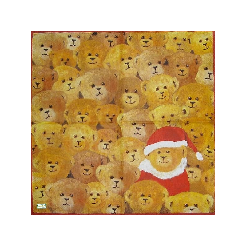 1serviette Ourson de Noêl-11