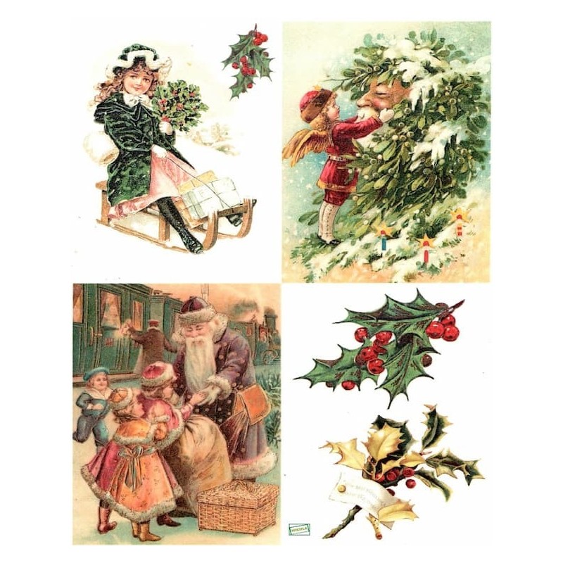 1 papier de riz Noêl -R787